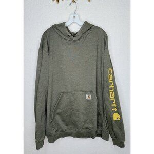 Men's Carhartt Green Original Fit Workwear Hoodie Sweatshirt  2XL X